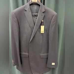 Joseph Abboud Men's Navy Pinstripe Suit. Size 46L. (New With Tags)